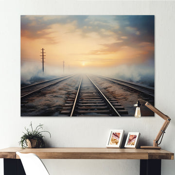 Train Transcendent Tracks - Train Canvas Wall Art